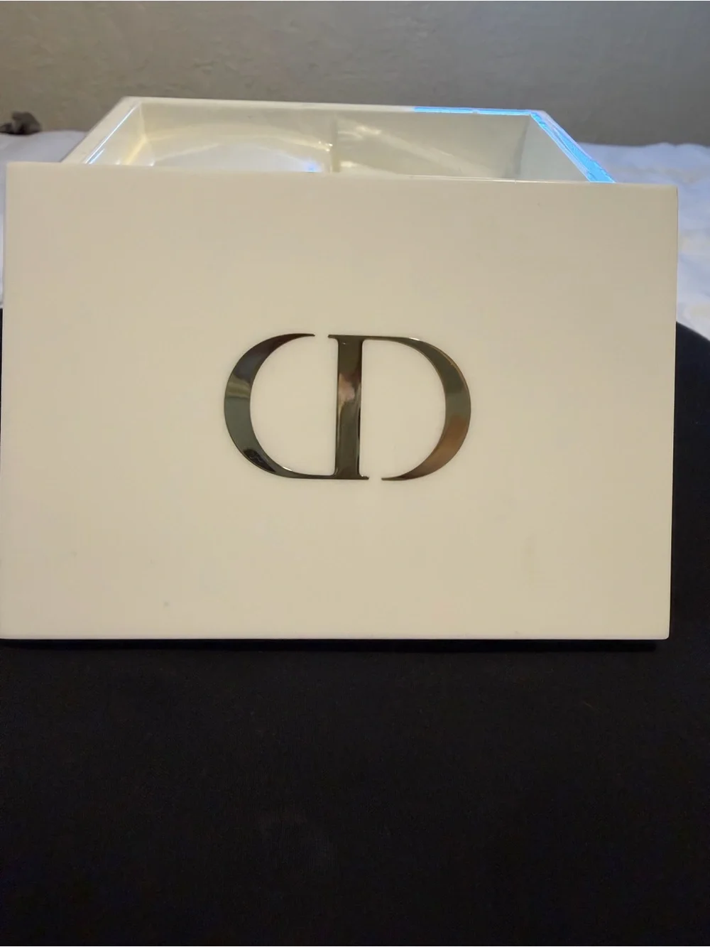 Dior White Box with Metallic CD Emblem